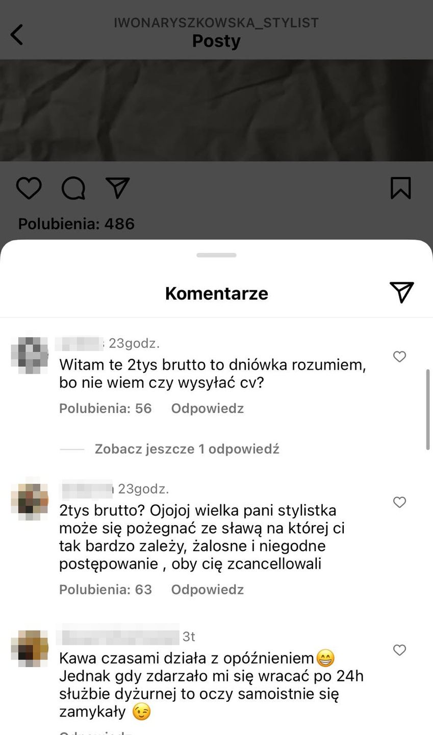 Komentarze na profilu Iwony Ryszkowskiej