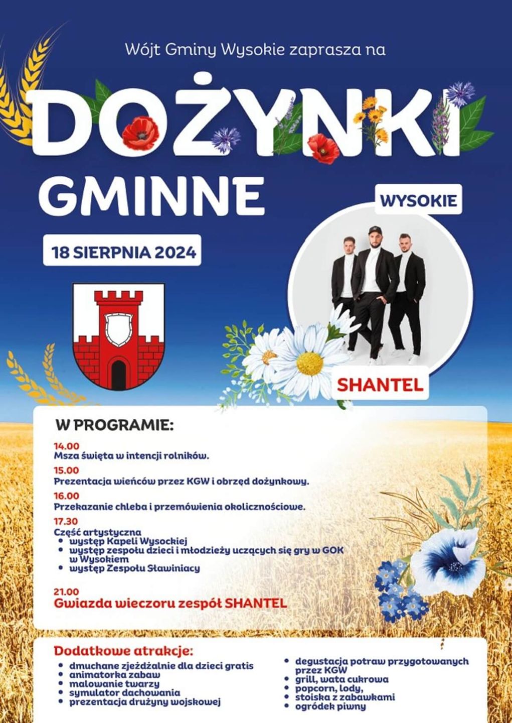 Dożynki w Wysokiem 2024 - plakat, program wydarzenia