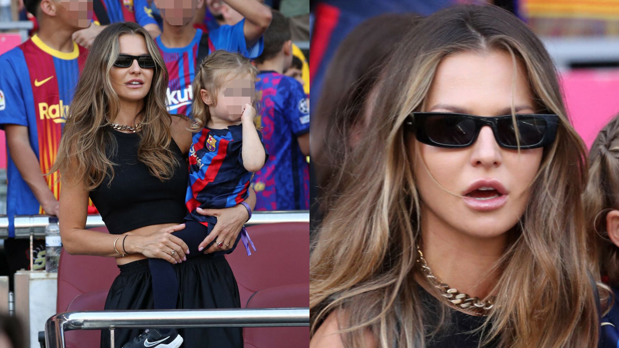 Anna Lewandowska kibicuje Robertowi z córką na rękach