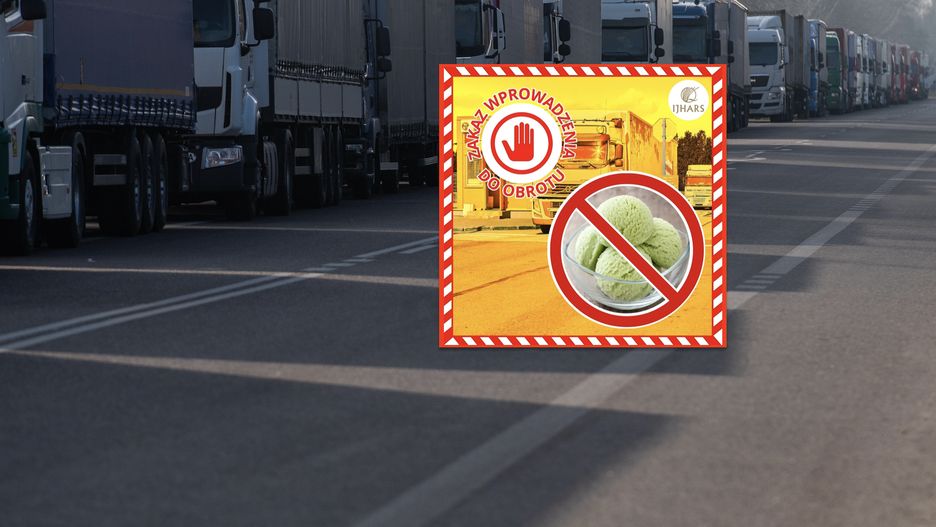Główny Inspektorat Jakości Handlowej Artykułów Rolno-Spożywczych poinformował o zatrzymaniu 12-tonowego transportu lodów z Ukrainy