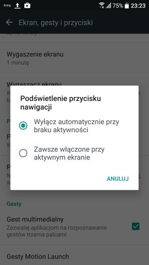 HTC 10 przyciski nawigacji