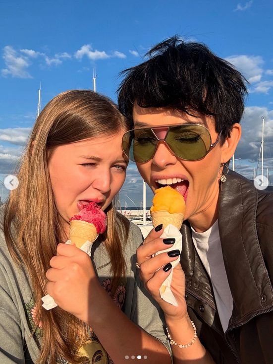Dorota Gardias z córką w Sopocie