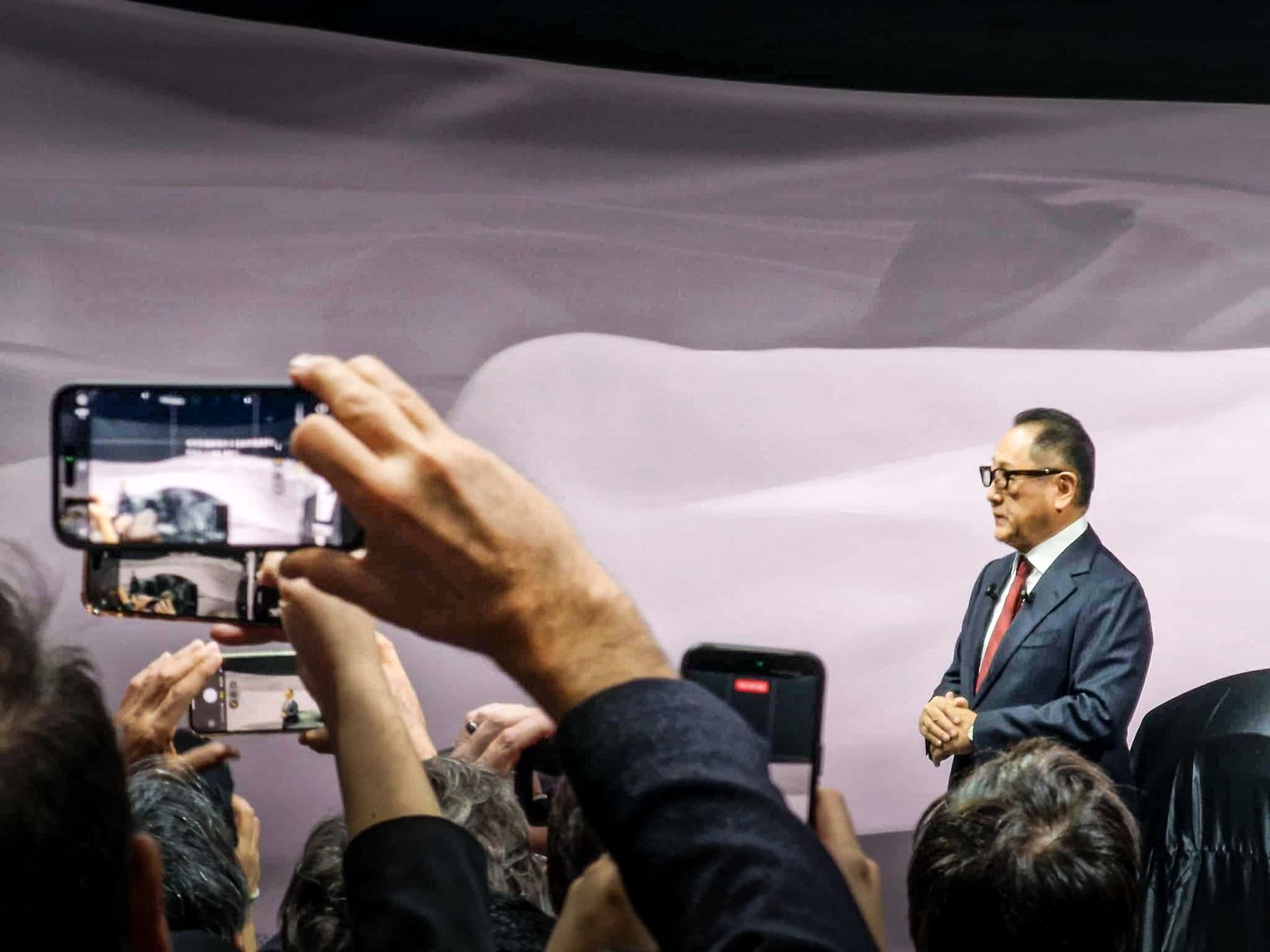 Akio Toyoda podczas targów JMS