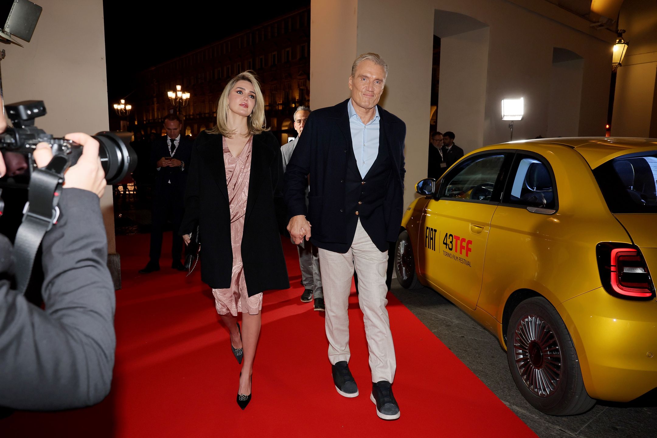 Emma Krokdal i Dolph Lundgren na Festiwalu Filmowym w Turynie
