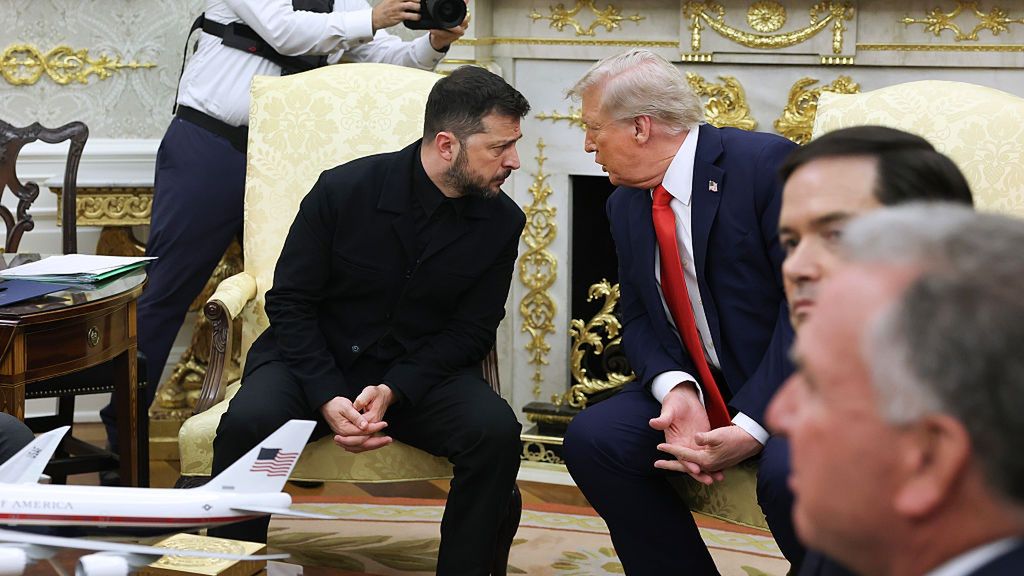 European Leaders Join Ukrainian President Zelensky For White House Meeting With Trump
WASHINGTON, DC - AUGUST 18:  U.S. President Donald Trump meets with Ukrainian President Volodymyr Zelensky at the White House on August 18, 2025 in Washington, DC. President Trump is hosting President Zelensky at the White House for a bilateral meeting and later an expanded meeting with European leaders to discuss a peace deal between Russia and Ukraine.  (Photo by Anna Moneymaker/Getty Images)
Anna Moneymaker
bestof, topix