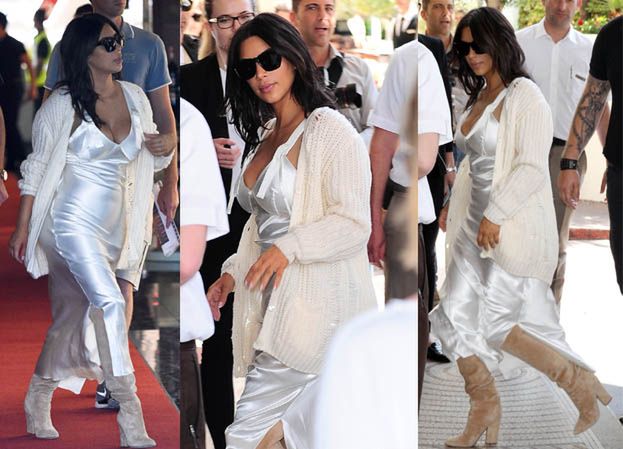 Kim Kardashian w koszuli nocnej w Cannes (ZDJĘCIA)