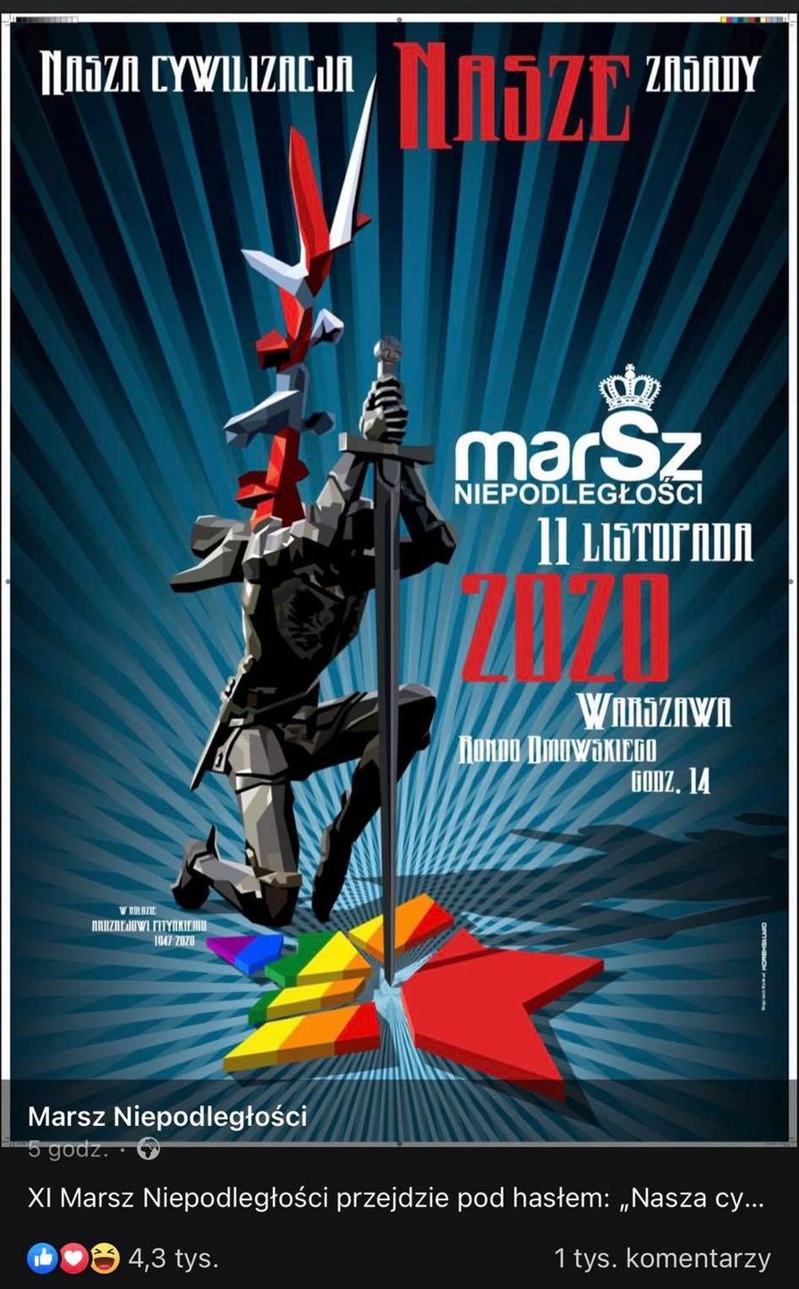 Plakat tegorocznego Marszu Niepodległości