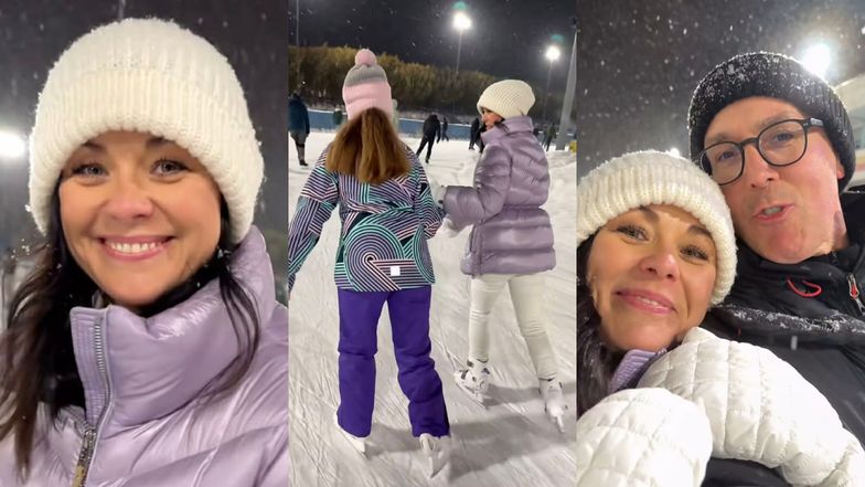 Katarzyna Cichopek na łyżwach z rodziną