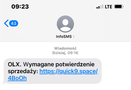 Fałszywy SMS od "OLX"