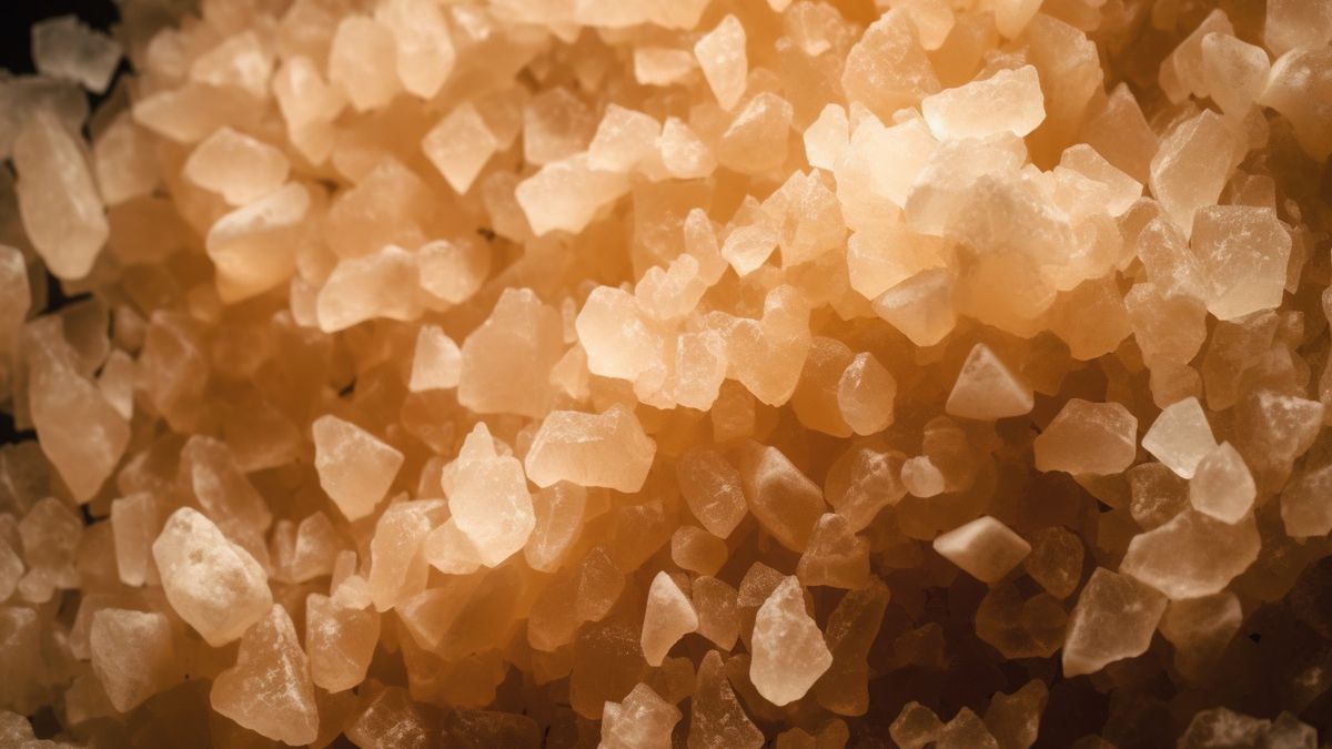 Kryształki cukru z bliska