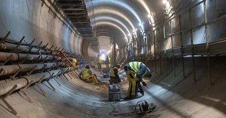 Metro. Można już zobaczyć część peronu stacji Kondratowicza