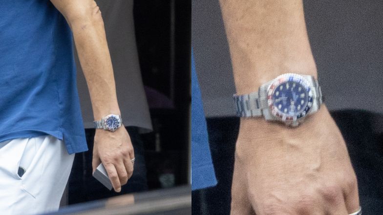 Tomasz Hajto delektuje się papierosem przed lombardem