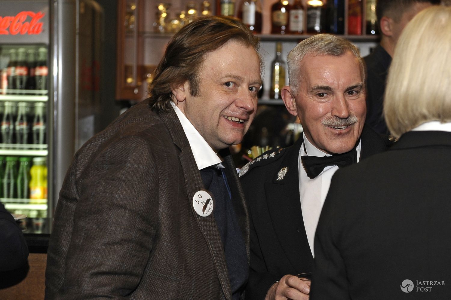 Olaf Lubaszenko i Mieczysław Bieniek na urodzinach teatru STU i premierze "Rewizora"