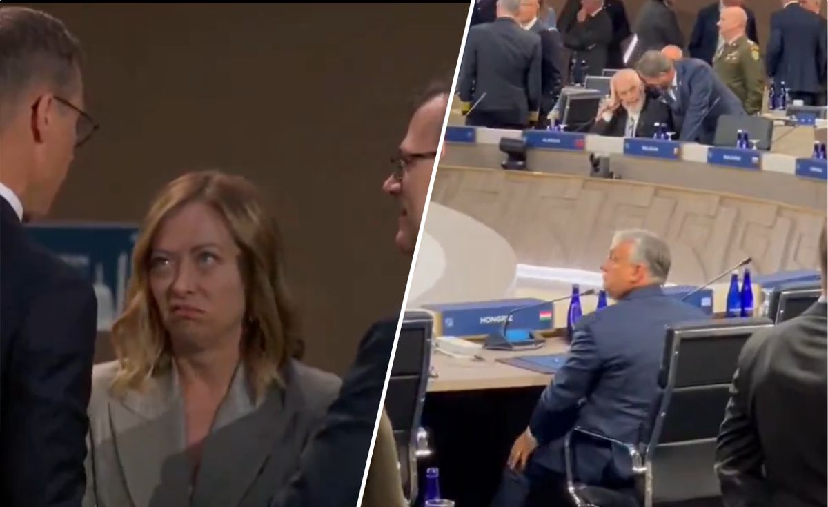 szczyt nato, viktor orban, giorgia meloni Obrazki ze szczytu NATO. Meloni znudzona, Orban osamotniony