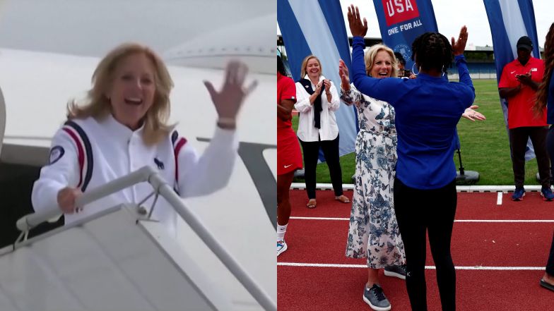 Jill Biden przyleciała do Paryża BEZ Joe Bidena. Pierwsza dama USA wsparła olimpijczyków (WIDEO)