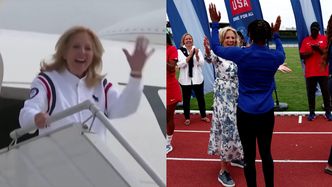 Jill Biden przyleciała do Paryża BEZ Joe Bidena. Pierwsza dama USA wsparła olimpijczyków (WIDEO)