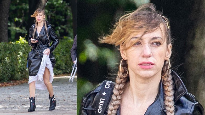 Marianna Schreiber pozuje w Łazienkach Królewskich 