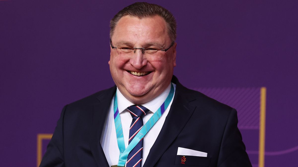 DOHA, QATAR - APRIL 01: Czeslaw Michniewicz, Head Coach of Poland arrives prior to the FIFA World Cup Qatar 2022 Final Draw at the Doha Exhibition Center on April 01, 2022 in Doha, Qatar. (Photo by Alexander Hassenstein - FIFA/FIFA via Getty Images)