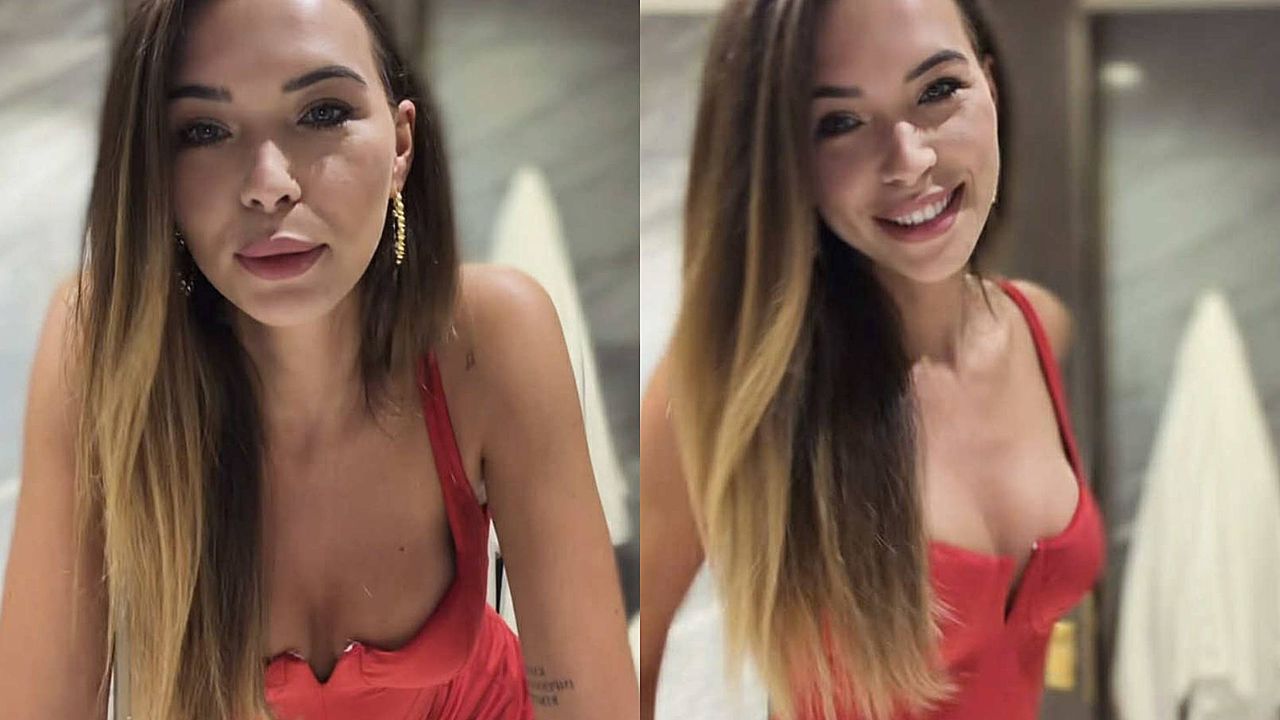 Sandra Kubicka zapozowała w FLIRCIARSKIEJ czerwieni. Zagrała ryzykownym dekoltem [ZDJĘCIA]