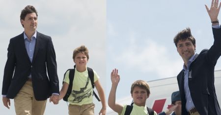 "Najseksowniejszy premier świata" z synem w Warszawie (ZDJĘCIA)