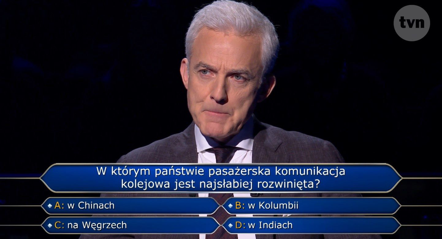 Kadr z teleturnieju "Milionerzy"
