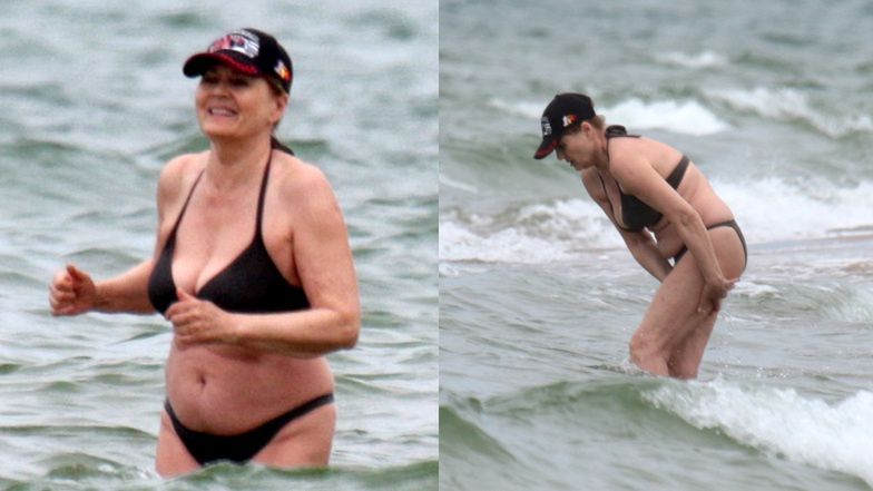 Wodne figle Grażyny Szapołowskiej i jej pieska