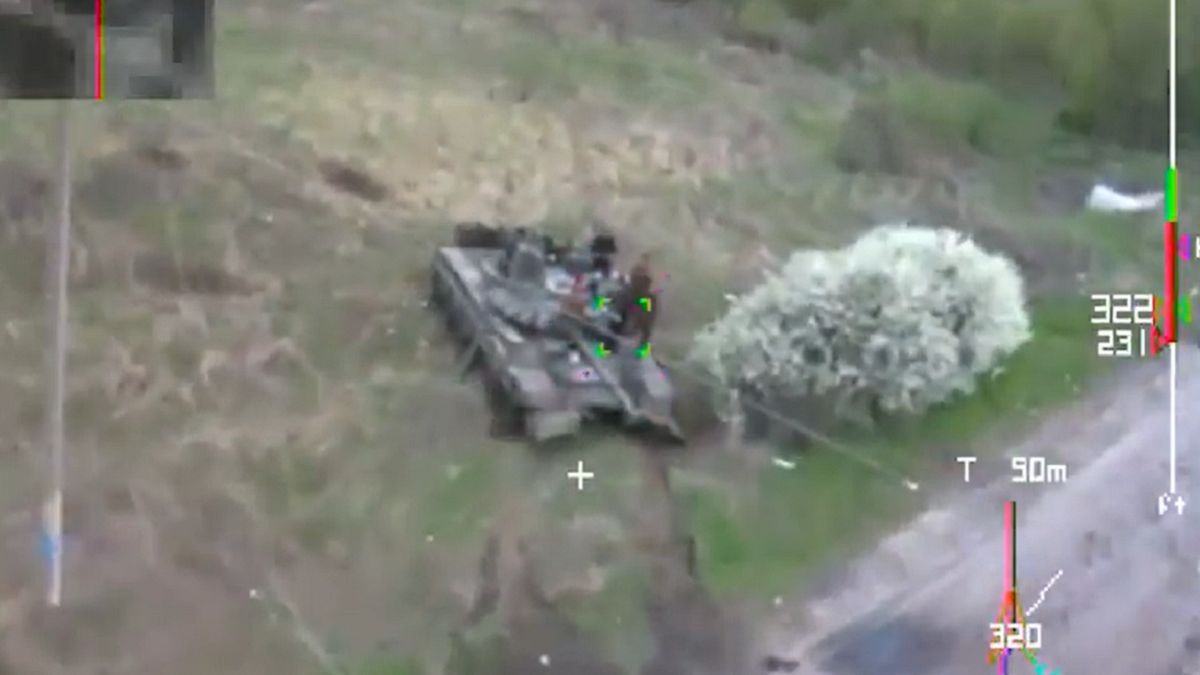 Dron-kamikadze zlikwidował rosyjskich czołgistów 