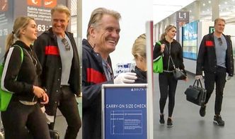 62-letni Dolph Lundgren przyłapany na meksykańskim lotnisku z młodszą o 38 lat kochanką. Pasują do siebie? (ZDJĘCIA)