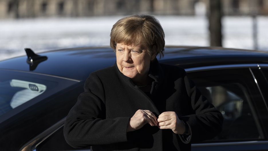 BERLIN, GERMANY - FEBRUARY 18: Former Chancellor Angela Merkel arrives for the state memorial service for former German President Horst Koehler at the Dom Cathedral on February 18, 2025 in Berlin, Germany. Koehler was president of Germany from 2004 to 2010. He died aged 81 on February 1 following a brief but severe illness. (Photo by Maja Hitij/Getty Images)