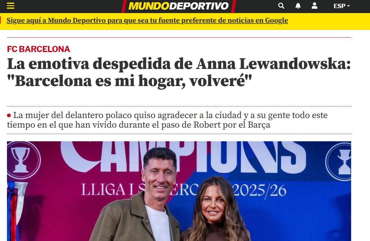 Hiszpańskie media o Annie Lewandowskiej