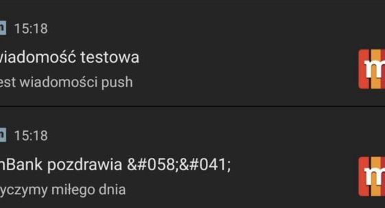 mBank rozesłał masowo testowe komunikaty push, przeprasza za pomyłkę