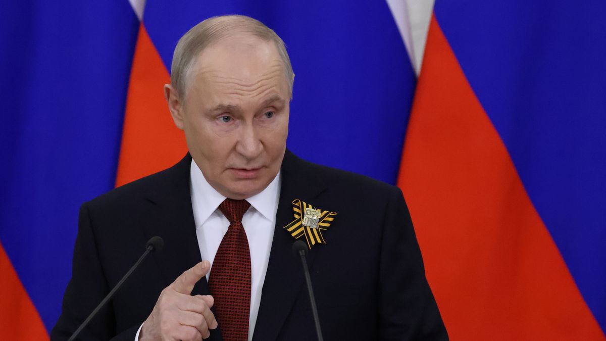 MOSCOW, RUSSIA - MAY 9: Russian President Vladimir Putin speaks during his press conference at the Grand Kremlin Palace after the Victory Day parade, on May 9, 2026 in Moscow, Russia. Victory Day is commemorated in Russia annually on May 9th with an impressive military parade through Red Square, to mark the end of the Second World War. (Photo by Contributor/Getty Images)