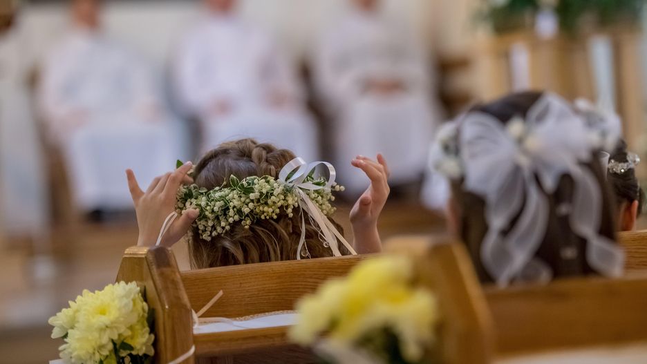 Uroczystość Pierwszej Komunii Świętej w jednej z lubelskich parafii
