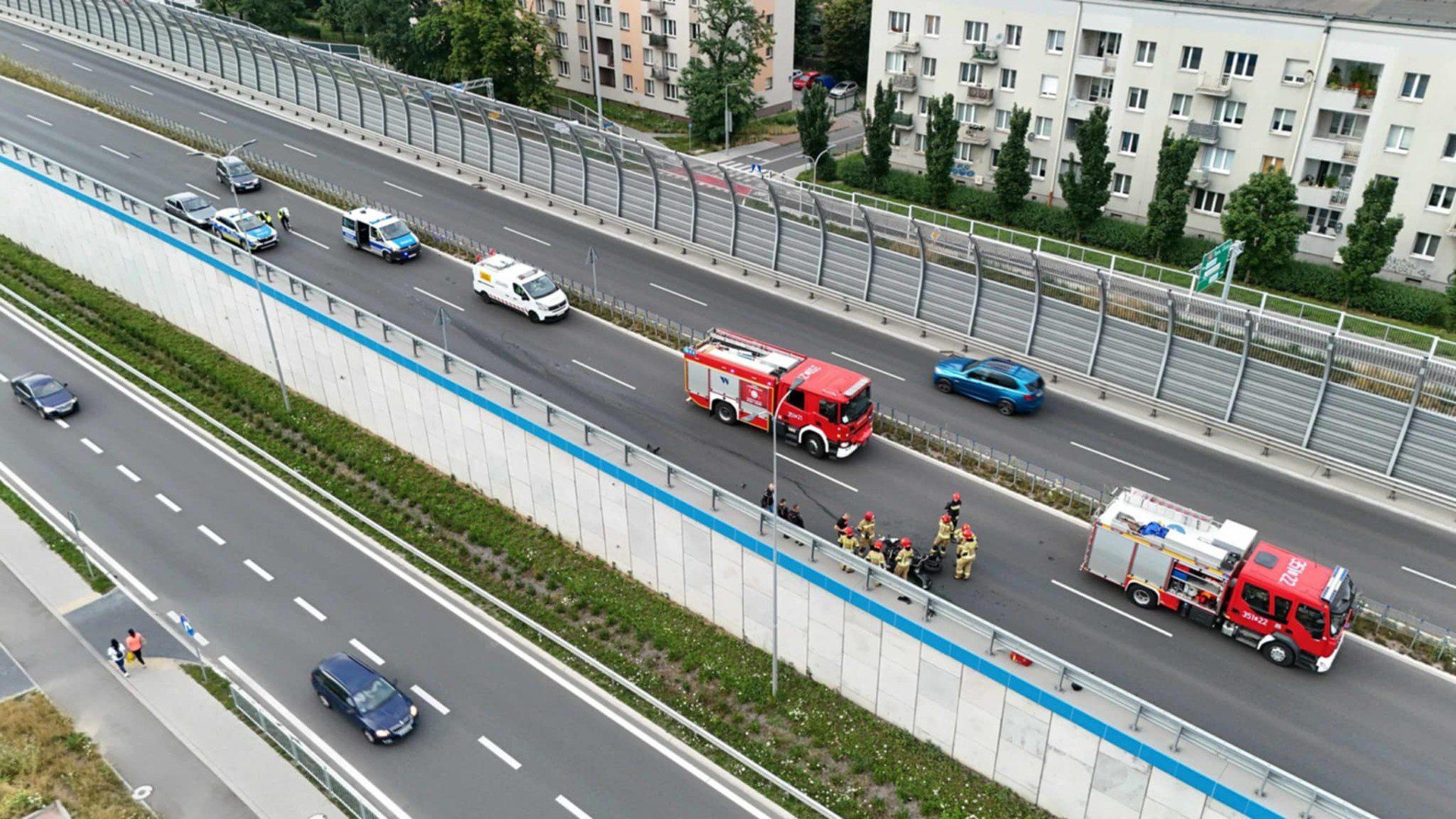 Wypadek motocyklisty na Estakadzie