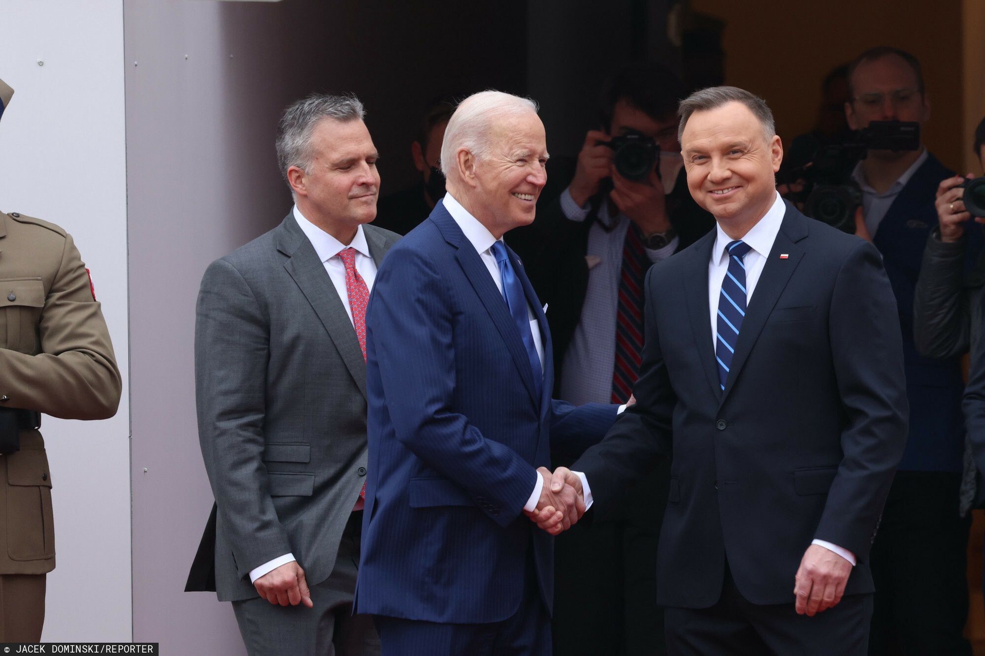 Wizyta prezydenta Joe Bidena w Polsce
26.03.2022 Warszawa Wizyta prezydenta USA Joe Bidena w Polsce   fot. Jacek Dominski/REPORTER
n/z: Joe Biden, Andrzej Duda
Jacek Dominski/REPORTER