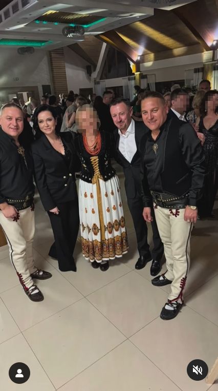 Izabela Małysz i Adam Małysz na balu u braci Golec