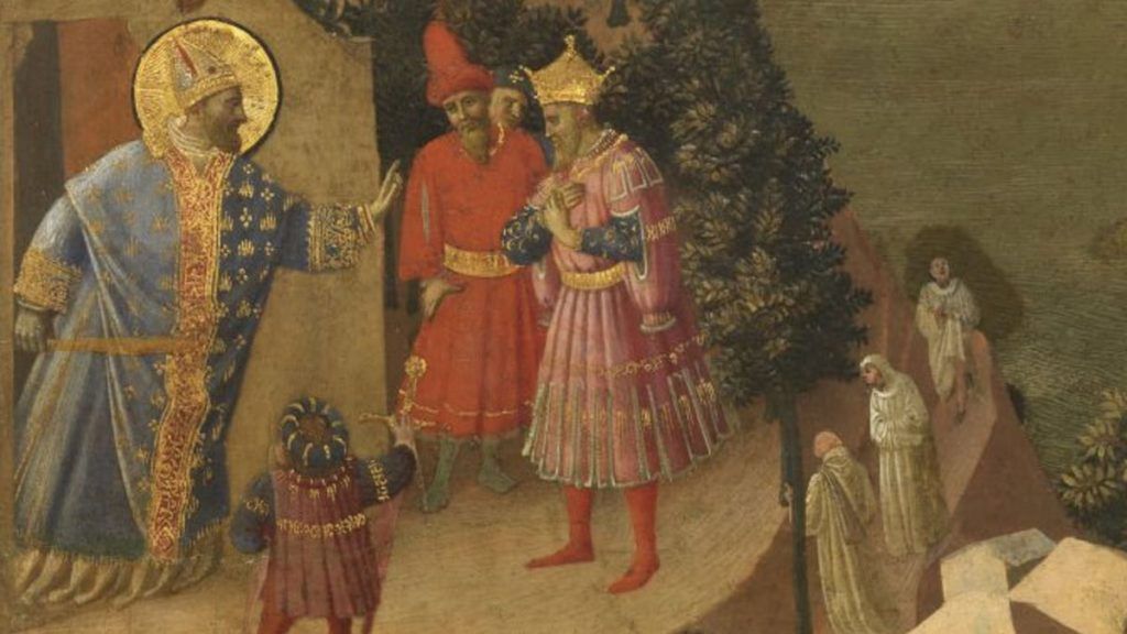 Otton III z towarzyszami przed pustelnią świętego Romualda. Obra