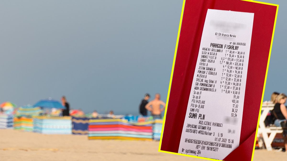 Nasz czytelnik pokazał paragon z restauracji w Krynicy Morskiej 