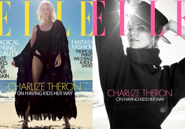 Opatulona Charlize Theron wygrzewa się na plaży