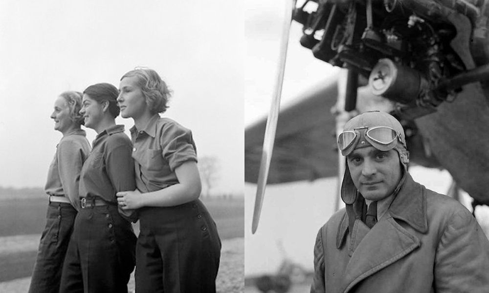 Montaż zdjęć wykonanych w 1934 roku. Na lewym zdjęciu pierwsza z prawej to Danuta Marczak, późniejsza żona Stanisława Płonczyńskiego, na prawym zdjęciu.