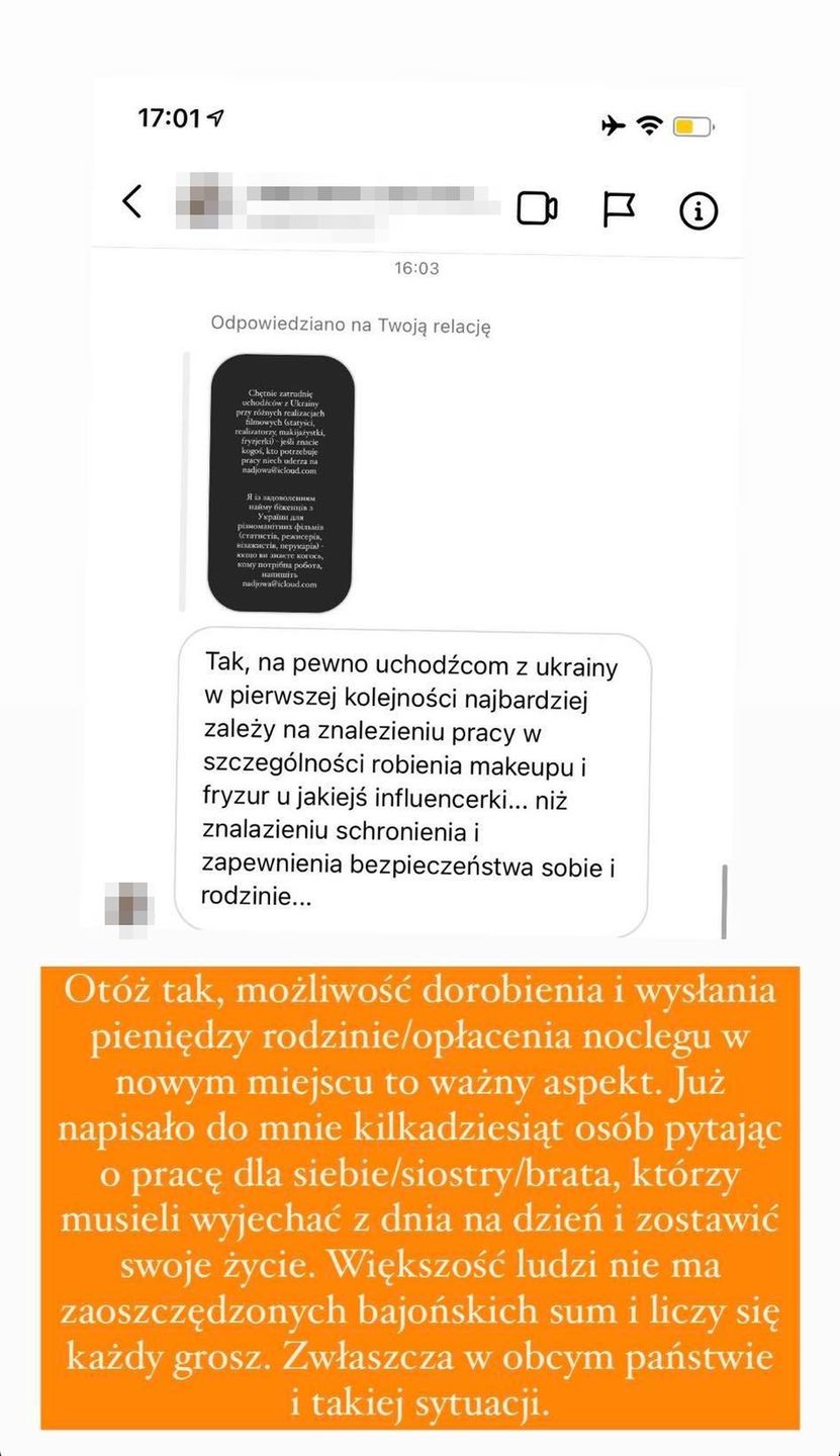 Nadia Długosz odpowiada na krytykę swojego działania