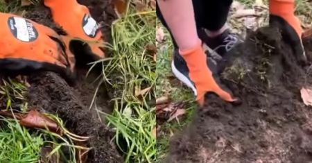 Zerwała stary trawnik. Zaniemówiła, gdy zobaczyła, co pod nim jest
