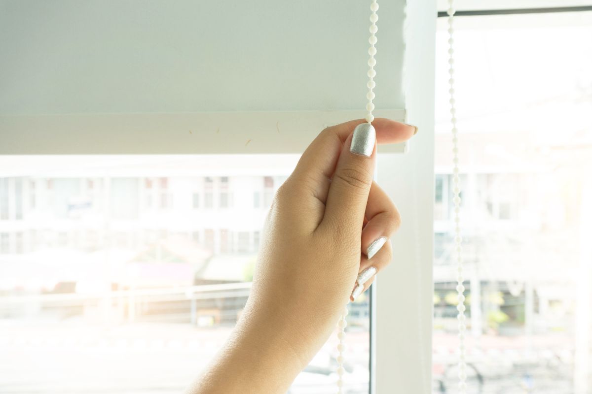 You can replace curtains with blinds in the window.