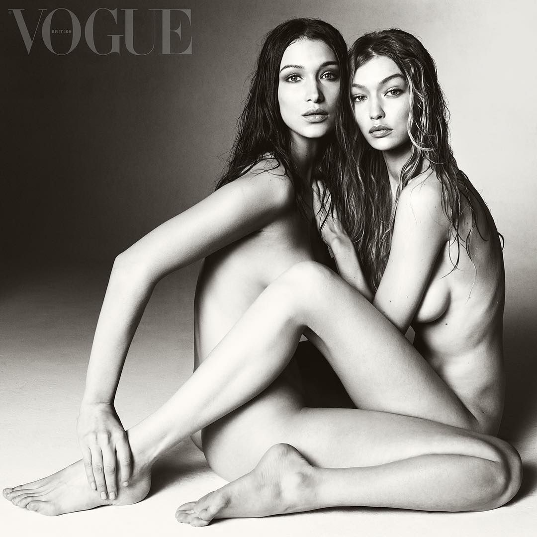 Magazyn Vogue skrytykowany za okładkę z nagimi siostrami Hadid w niestosownej pozie