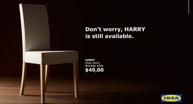 IKEA w reklamie krzesła i pojemnika na żywność zabawnie wykorzystuje ślub księcia Harry'ego