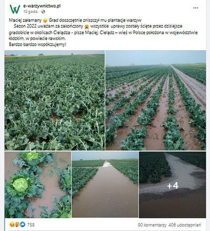 Straty po gradobiciu