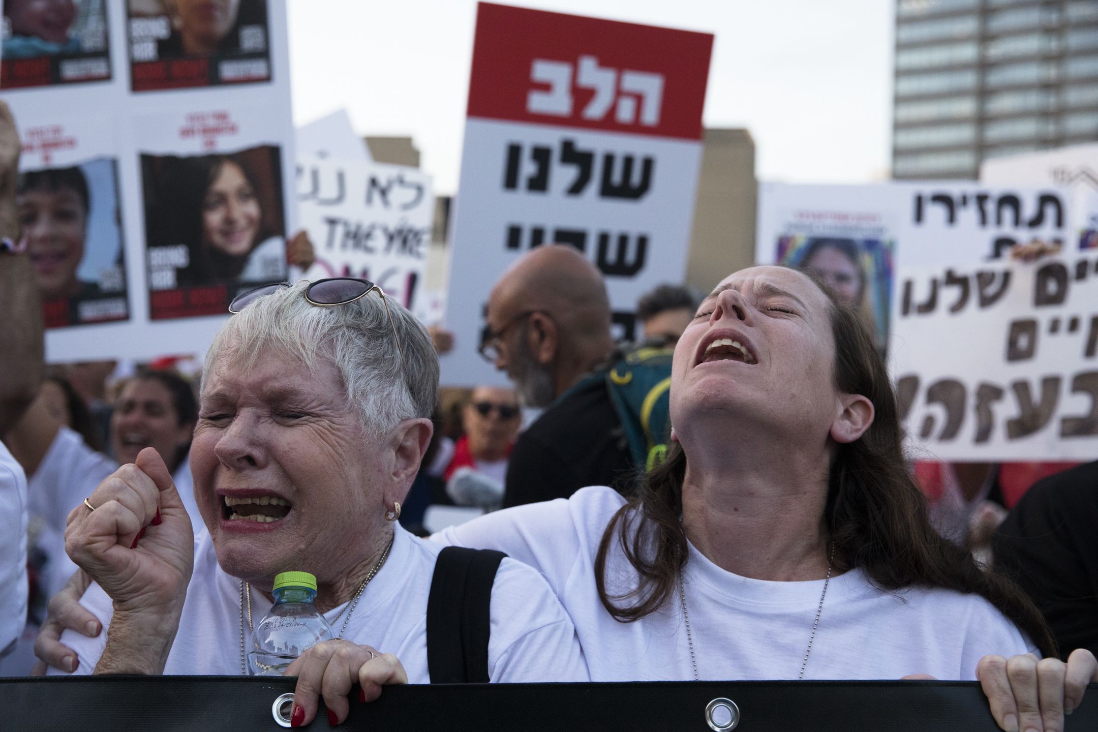 Hostage Situation Complicates Israel's Response To Hamas AttacksTEL AVIV, ISRAEL - NOVEMBER 02: Family and friends of hostages taken from Kfar Gaza demonstrate in the Tel Aviv museum plaza on November 02, 2023 in Tel Aviv, Israel. As the Israeli government vows to eliminate Hamas, whose Oct 7 attacks left 1,400 dead and 230 kidnapped, the fate of those hostages has complicated the country's military response. Families of the victims worry that the military offensive may result in hostages being killed during Israeli bombing or from Hamas's reprisals. Some families and friends of hostages, who remain in Gaza, are calling on the government to trade for Palestinian prisoners. (Photo by Amir Levy/Getty Images)Amir Levybestof, topix