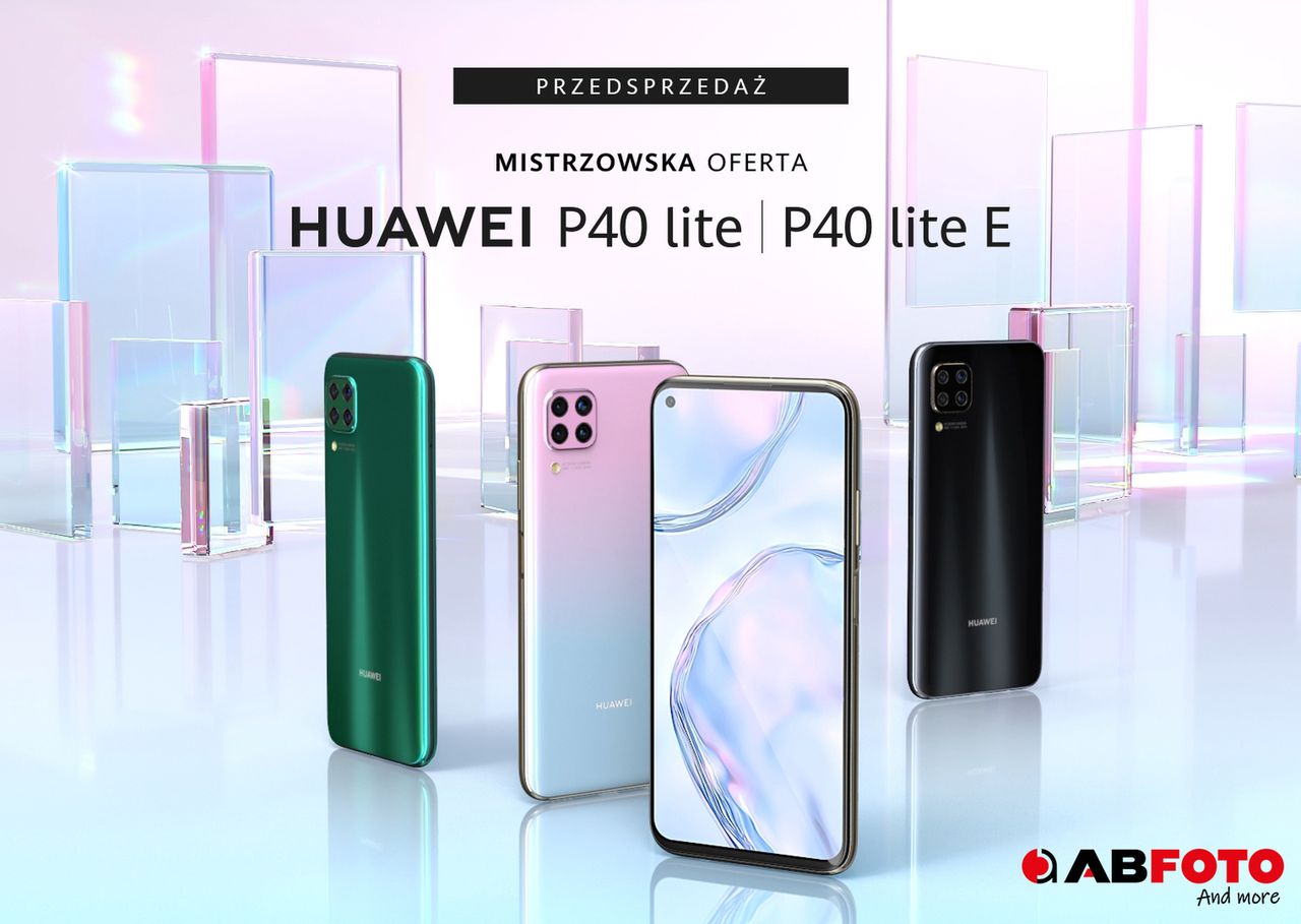 W AB Foto Huawei P40 Lite i Lite E za 999 i 699 zł z dodatkowym pakietem prezentów
