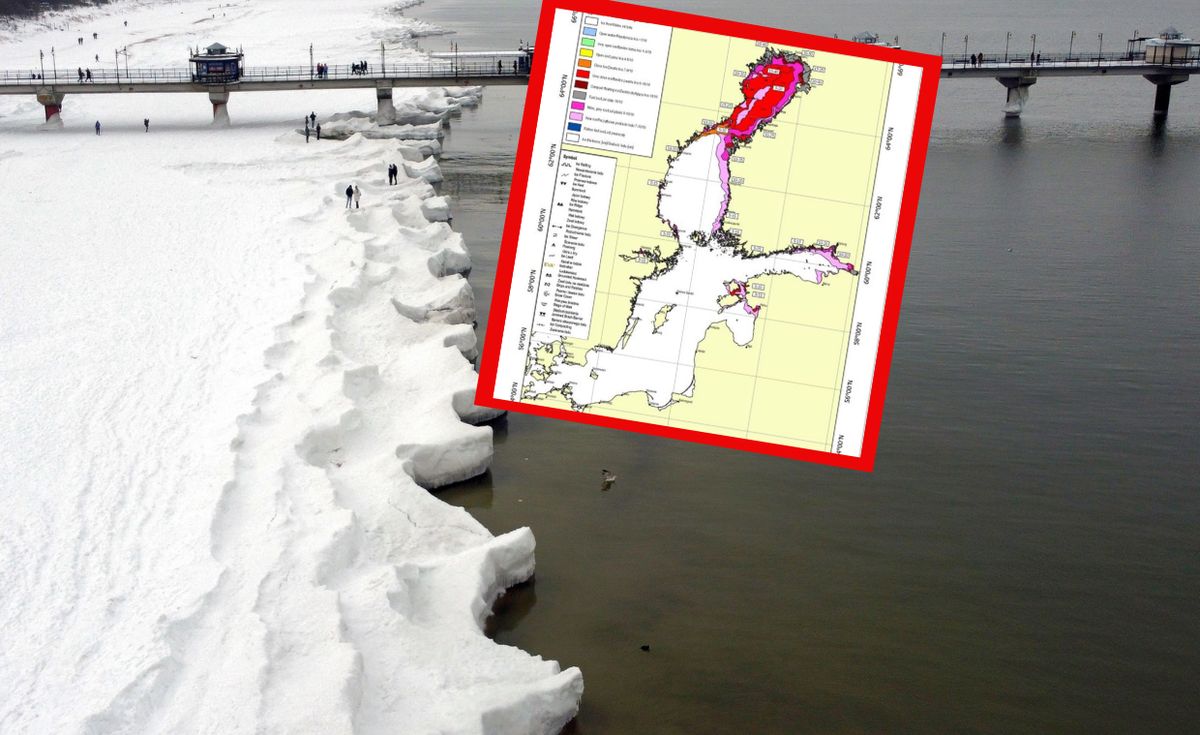 Lód na Bałtyku w Międzyzdrojach w 2011 roku