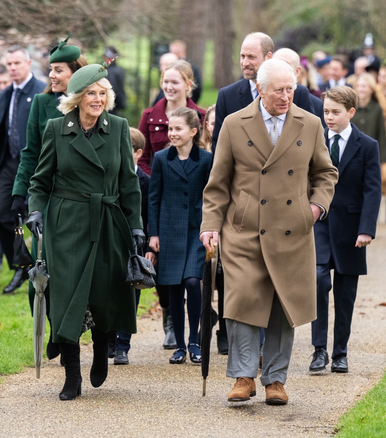 Rodzina królewska podczas nabożeństwa w Sandringham